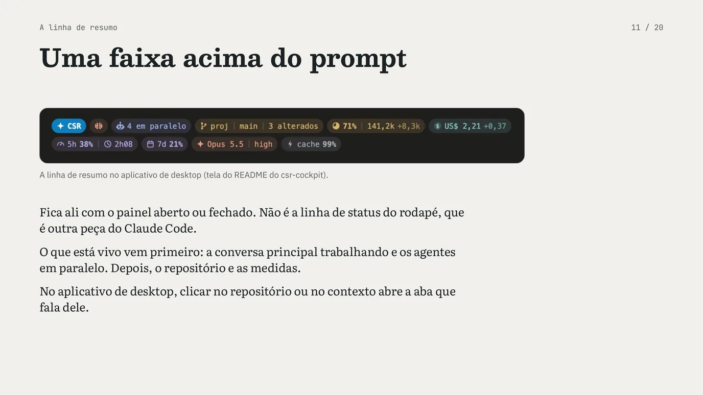 Slide 11 de 20: Um mod do Claude Code na prática, parte 2