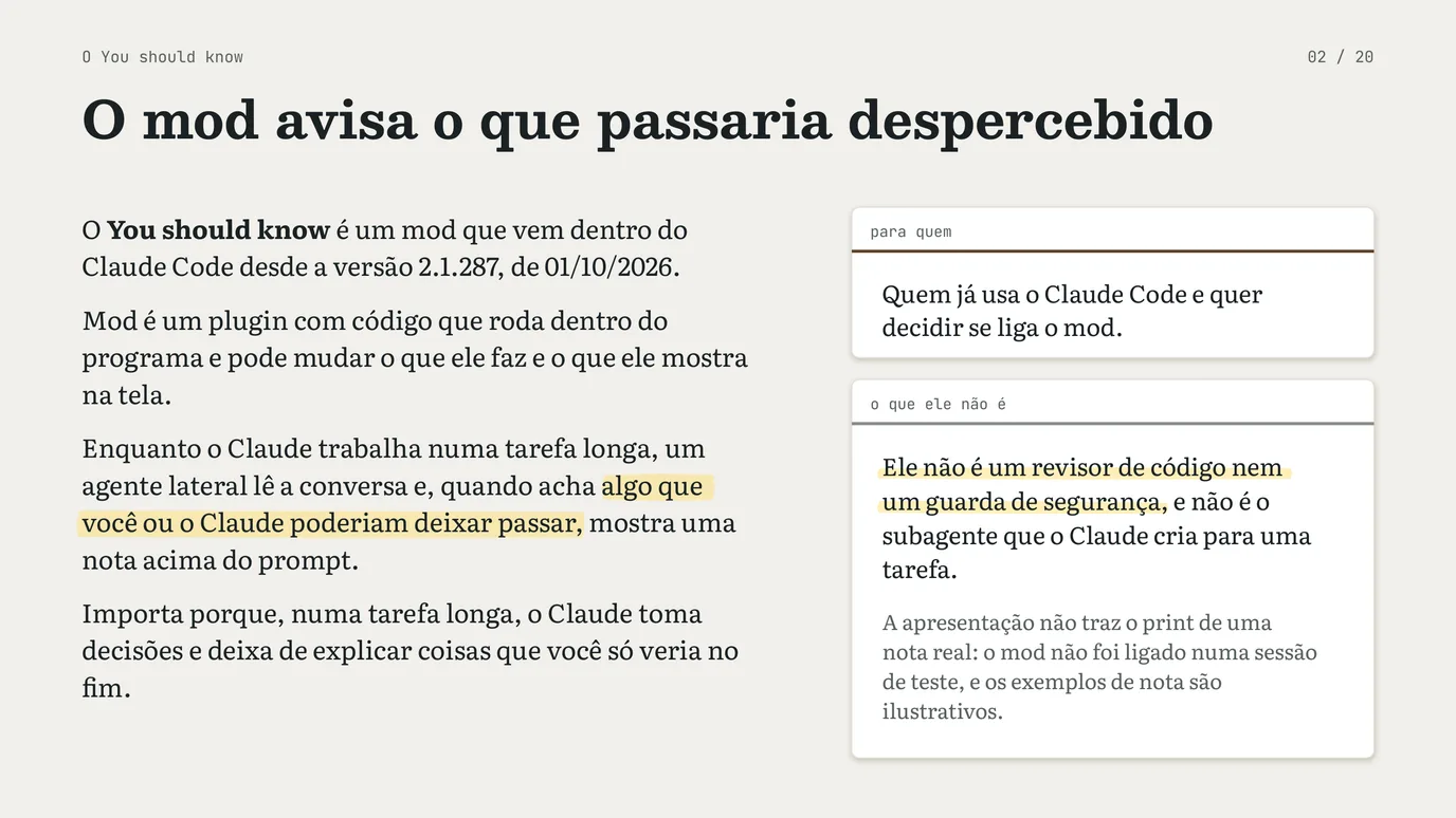 Slide 2 de 20: You should know do Claude Code